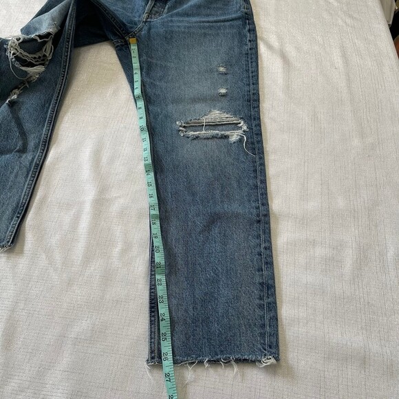 Everlane High Rise Distressed 90's The Cheeky Jeans Size 27 Crop Organic Cotton - Picture 8 of 12